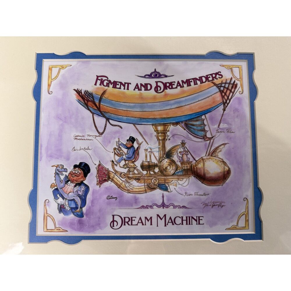 Disney Parks Figment Dreamfinder Dream Machine Mark Jason Page Art Print 14x18